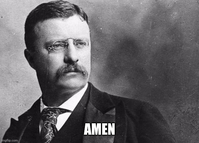 Theodore Roosevelt | AMEN | image tagged in theodore roosevelt | made w/ Imgflip meme maker