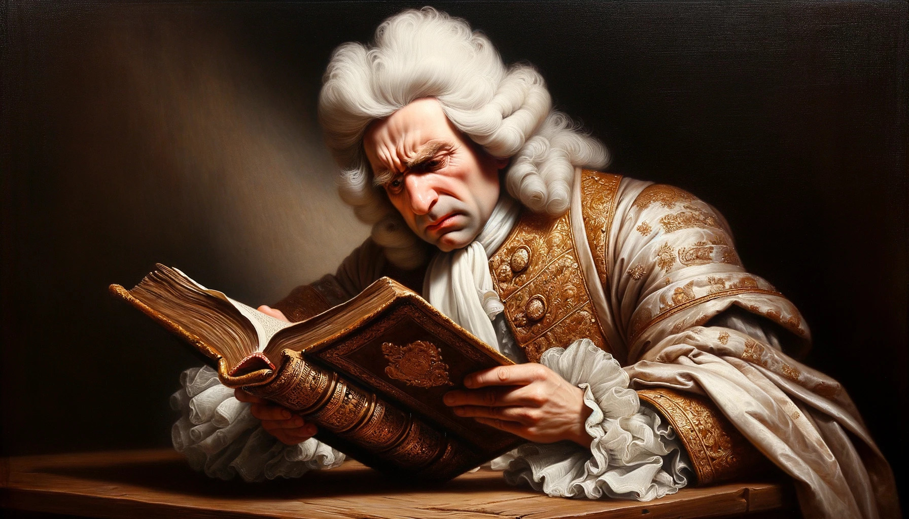 Baroque man reading a book Blank Meme Template
