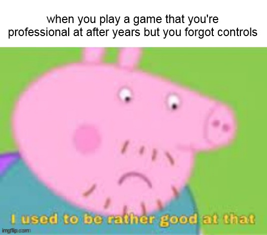 i used to be rather good at that | when you play a game that you're professional at after years but you forgot controls | image tagged in i used to be rather good at that | made w/ Imgflip meme maker