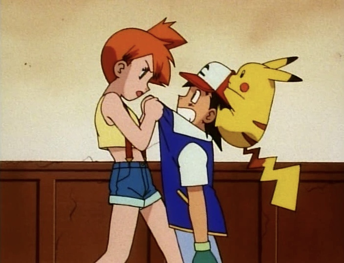 High Quality Misty pulls on Ash Blank Meme Template