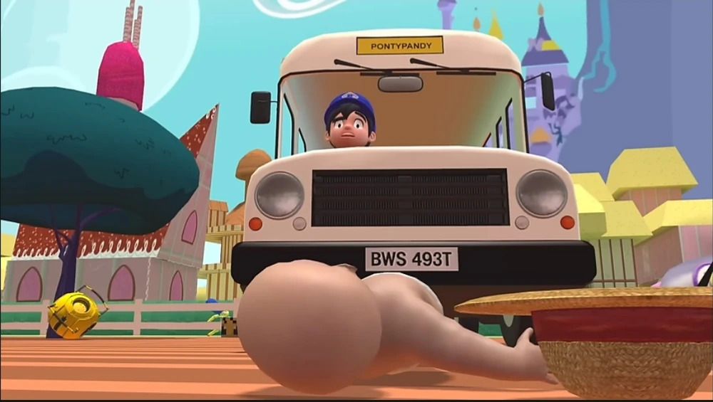 Trevor's Bus from Fireman Sam in SMG4 Blank Meme Template