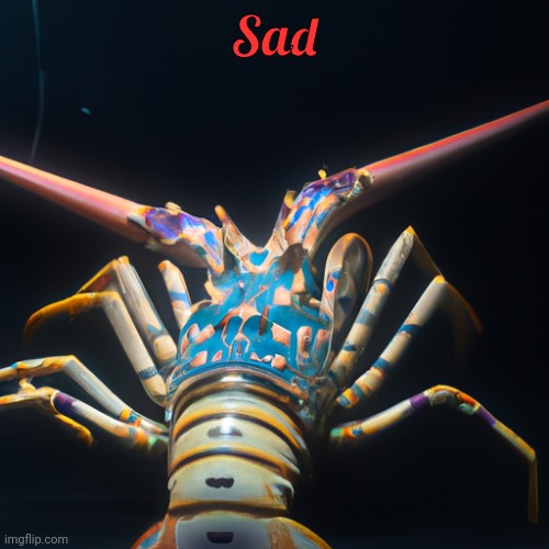 Lobster staring into the void | Sad | image tagged in lobster staring into the distance | made w/ Imgflip meme maker