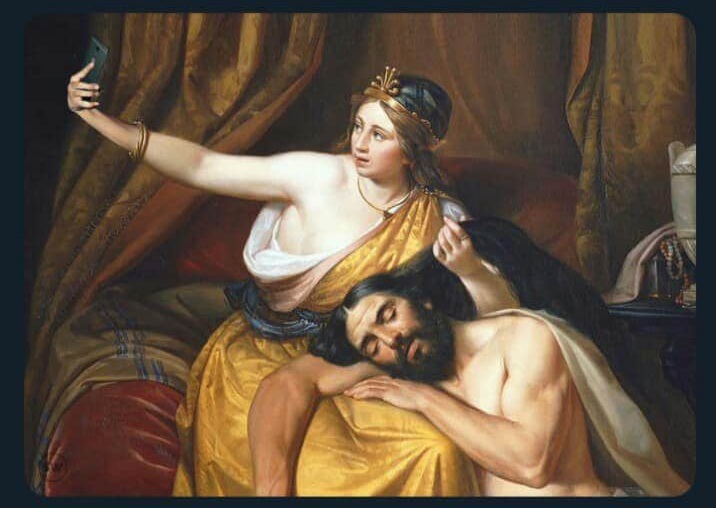 Sampson and Delilah selfie Blank Meme Template