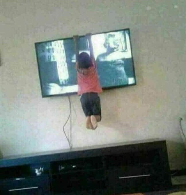 Kid on tv Blank Meme Template