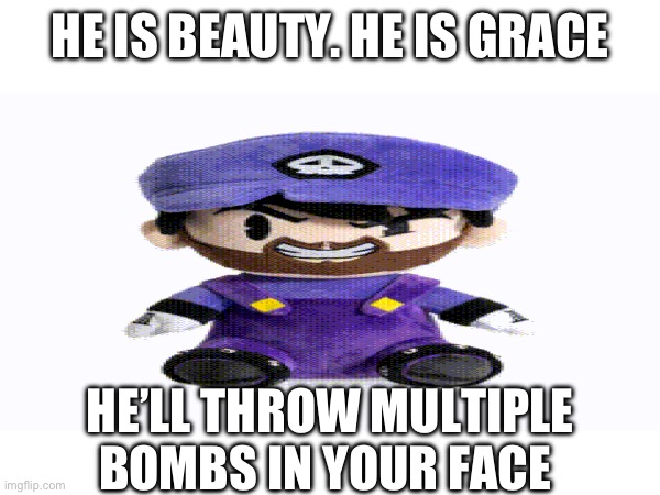 Unless if you don’t hurt Eggdog you’re fine | HE IS BEAUTY. HE IS GRACE; HE’LL THROW MULTIPLE BOMBS IN YOUR FACE | image tagged in smg3,smg4,silly | made w/ Imgflip meme maker