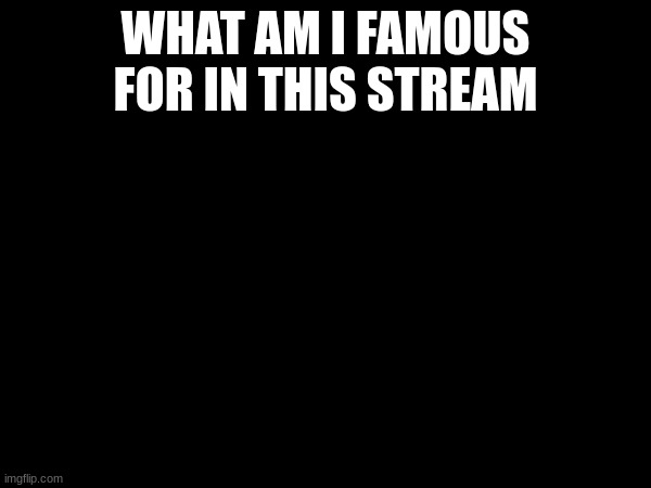 WHAT AM I FAMOUS FOR IN THIS STREAM | made w/ Imgflip meme maker