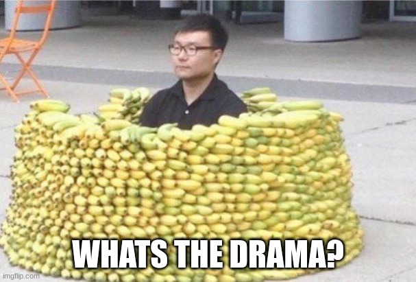 all ive heard was banana | WHATS THE DRAMA? | image tagged in banana fort | made w/ Imgflip meme maker