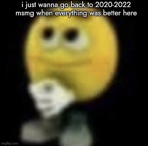 shit | i just wanna go back to 2020-2022 msmg when everything was better here | image tagged in shit | made w/ Imgflip meme maker