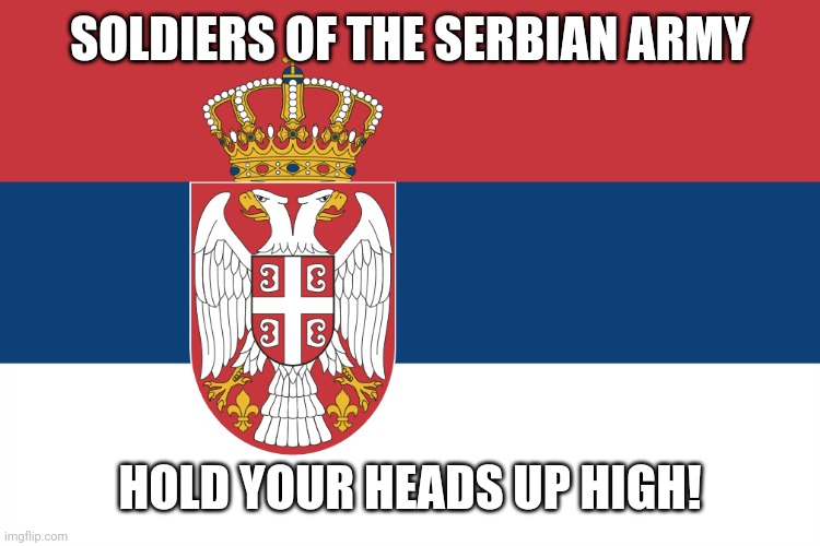 Furries* you fools. Also, why tf do you hate Furries? | SOLDIERS OF THE SERBIAN ARMY; HOLD YOUR HEADS UP HIGH! | image tagged in serbian flag | made w/ Imgflip meme maker