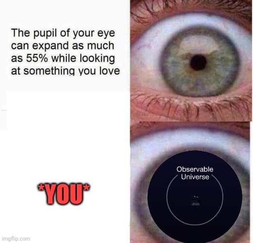 expanding eye | *YOU* | image tagged in expanding eye | made w/ Imgflip meme maker