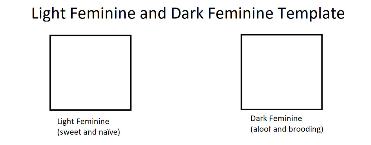 High Quality Light Feminine and Dark Feminine Template Blank Meme Template