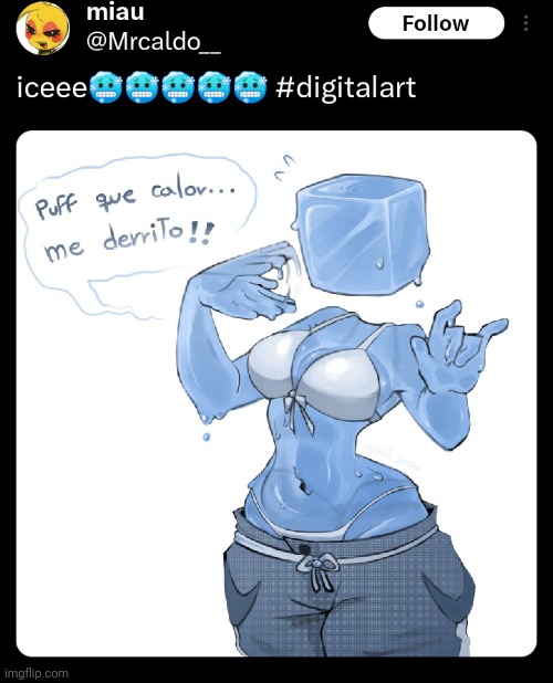 blud literally drew an ice cube waifu | image tagged in twitter,x | made w/ Imgflip meme maker