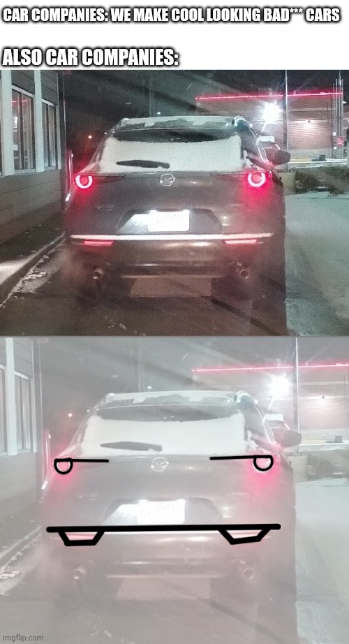 I've seen a lot of derpy looking cars | CAR COMPANIES: WE MAKE COOL LOOKING BAD*** CARS; ALSO CAR COMPANIES: | image tagged in cars | made w/ Imgflip meme maker