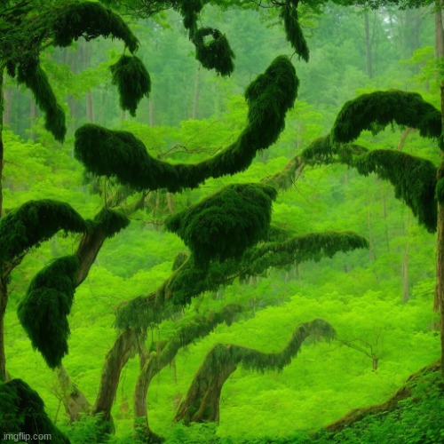 just a normal forest... SQUINT YOUR EYES | image tagged in just a normal forest squint your eyes | made w/ Imgflip meme maker