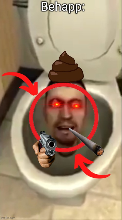 Skibidi Shocked | Behapp: | image tagged in skibidi shocked | made w/ Imgflip meme maker