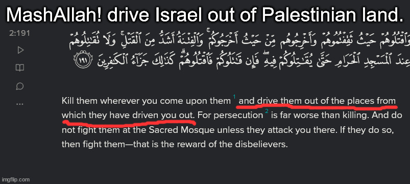 Allah demands we drive the israelis out of our land | MashAllah! drive Israel out of Palestinian land. | made w/ Imgflip meme maker