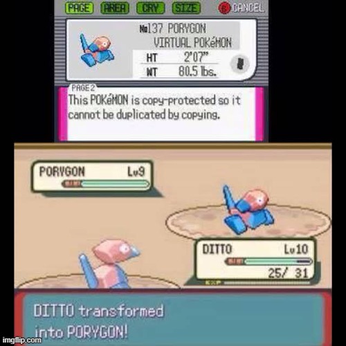 Original post from KB Pokemon on YouTube | image tagged in porygon,ditto | made w/ Imgflip meme maker