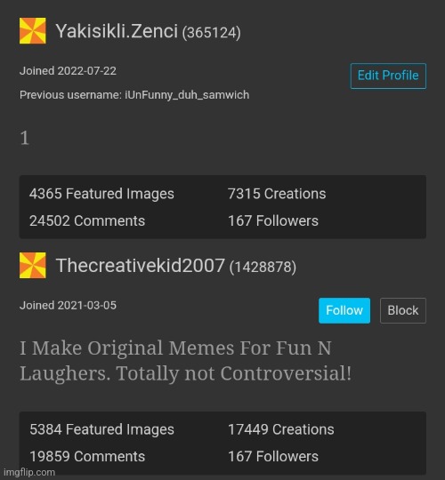 he has the same icon and the same amount of followers as me wtf | made w/ Imgflip meme maker
