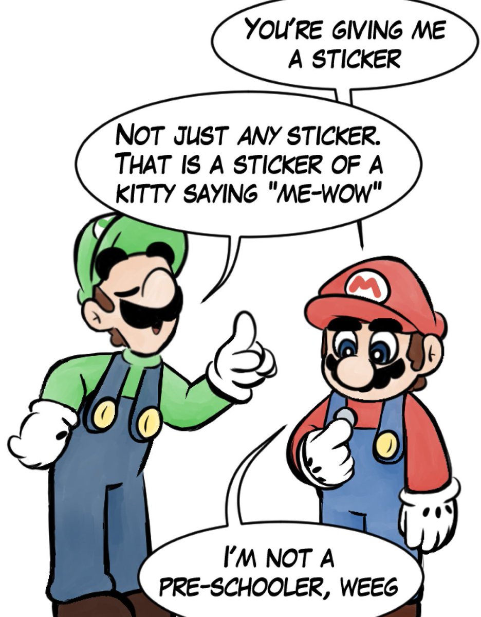 Mario and luigi (art found on twitter) Blank Meme Template