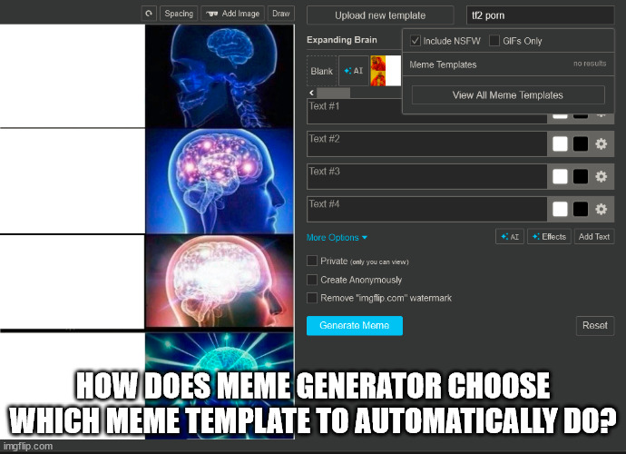 HOW DOES MEME GENERATOR CHOOSE WHICH MEME TEMPLATE TO AUTOMATICALLY DO? | made w/ Imgflip meme maker