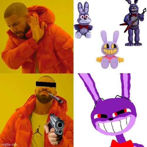 wanna know what i’m good at? ruining your life | image tagged in memes,drake hotline bling,the amazing digital circus,fnaf,bonnie | made w/ Imgflip meme maker