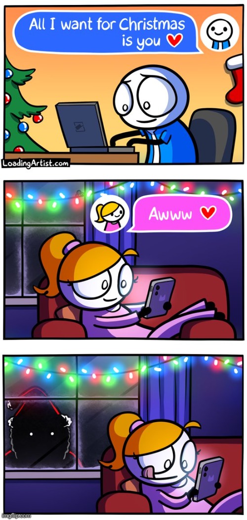 A Valentine for Christmas | image tagged in loading artist,comics,christmas,love,present,comics/cartoons | made w/ Imgflip meme maker
