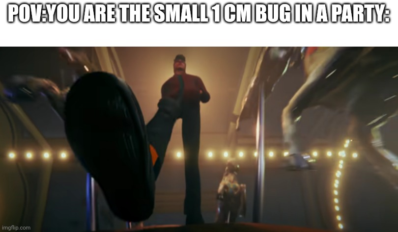 Right | POV:YOU ARE THE SMALL 1 CM BUG IN A PARTY: | image tagged in pov | made w/ Imgflip meme maker