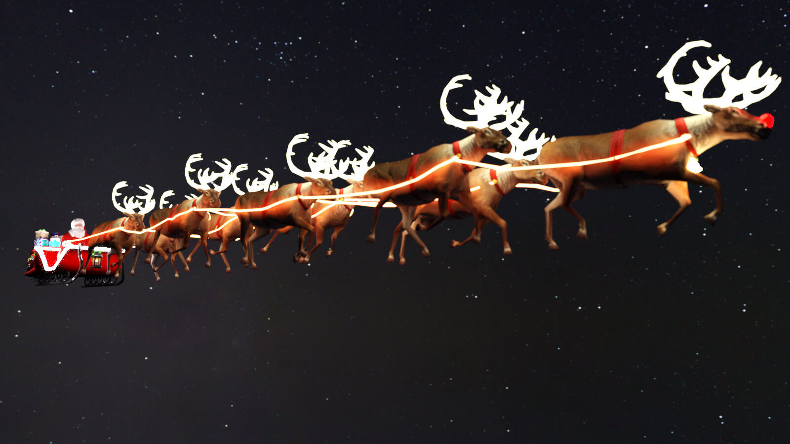 Santa's sleigh Blank Meme Template