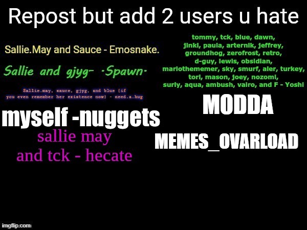 Image Title | MODDA; MEMES_OVARLOAD | image tagged in repost | made w/ Imgflip meme maker
