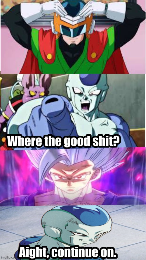 Demonstration of template | image tagged in anime,gohan,frost,ankme,frost dbs,dragon ball super | made w/ Imgflip meme maker