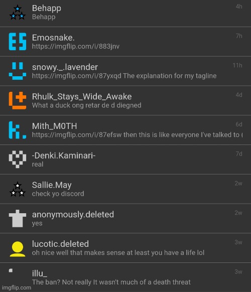 Half of them are links, | made w/ Imgflip meme maker