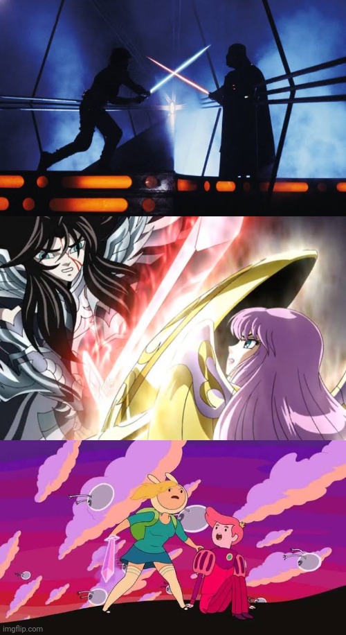 High Quality Saint Seiya and Adventure Time Ripped Off Star Wars Blank Meme Template