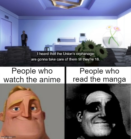 People who watch the anime; People who read the manga | image tagged in people who don't know vs people who know | made w/ Imgflip meme maker