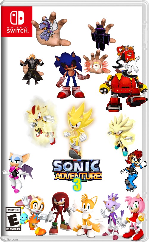 Sonic adventure 3 idea for us 2000s adventure fans | 3 | image tagged in nintendo switch | made w/ Imgflip meme maker
