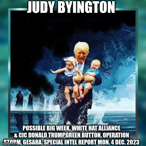 Judy Byington: Possible BIG Week, White Hat Alliance & CIC Donald Trump,Green Button, Operation Storm, GESARA. Special Intel Report Mon. 4 Dec. 2023  (Video) 