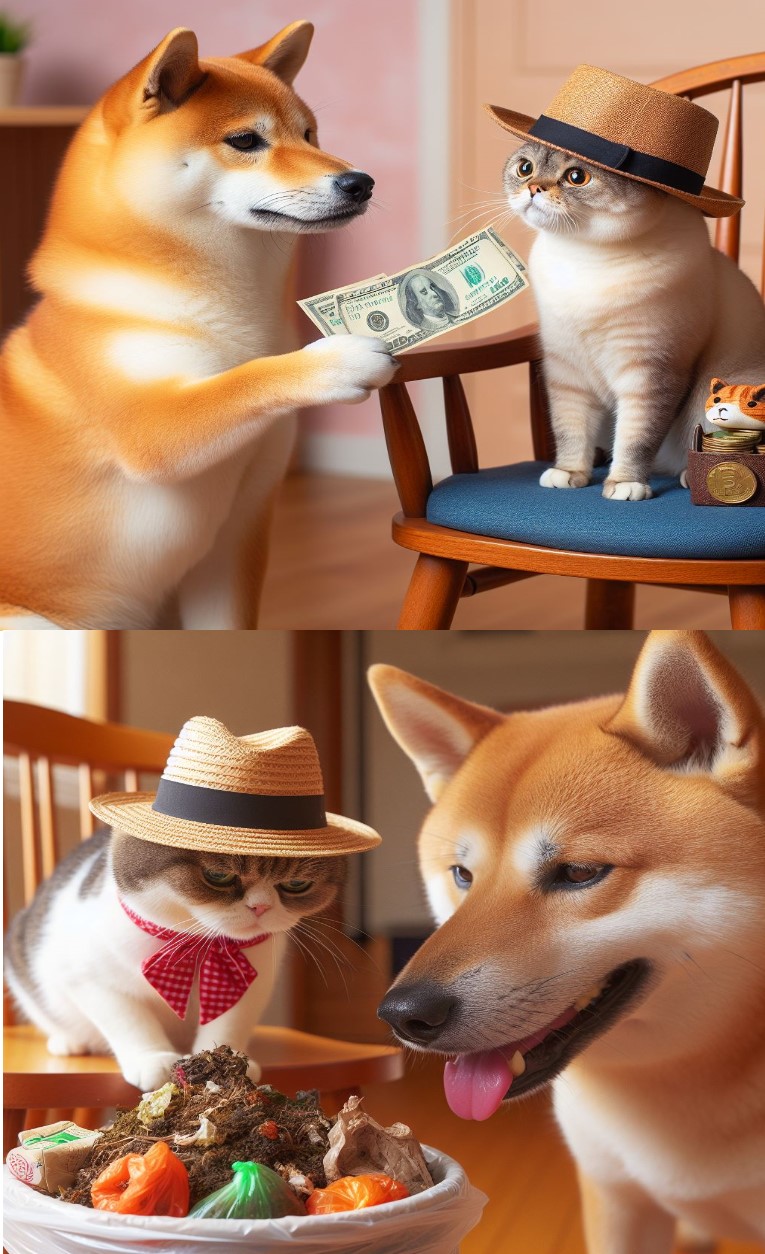 High Quality Shib dream and reality Blank Meme Template