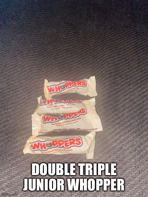 im so dumb sometimes | DOUBLE TRIPLE JUNIOR WHOPPER | image tagged in whopper | made w/ Imgflip meme maker