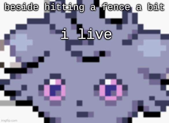 spin | beside hitting a fence a bit; i live | image tagged in espurr dead inside | made w/ Imgflip meme maker