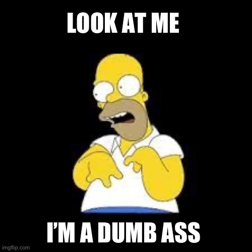 LOOK AT ME I’M A DUMB ASS | image tagged in look marge | made w/ Imgflip meme maker