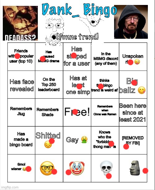 Dank bingo | image tagged in dank bingo | made w/ Imgflip meme maker