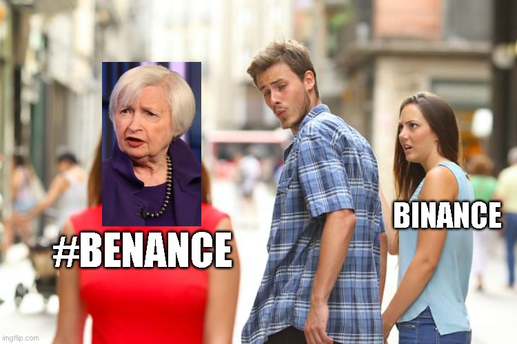 Distracted Boyfriend | BINANCE; #BENANCE | image tagged in memes,distracted boyfriend | made w/ Imgflip meme maker