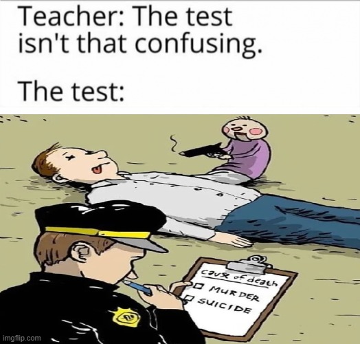 this is NOT a repost . I inserted an image in meme template | image tagged in the test isn't that confusing | made w/ Imgflip meme maker