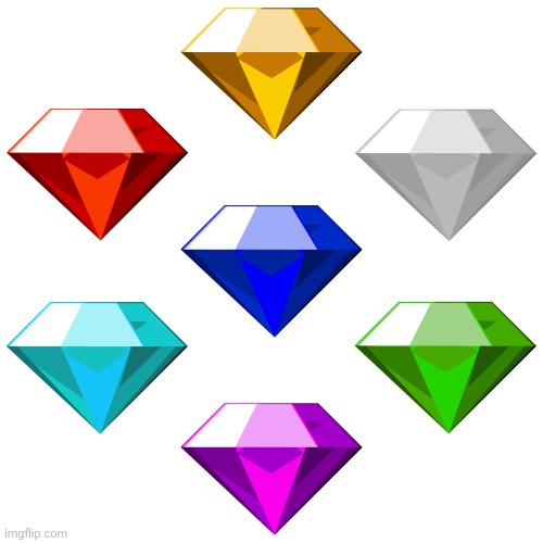 found all of them | image tagged in chaos emeralds | made w/ Imgflip meme maker