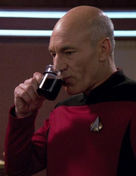 Picard Drinking Tea Blank Meme Template