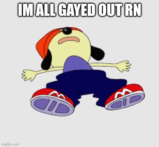 i mean like im sick of saying uwu for 93747289 times | IM ALL GAYED OUT RN | image tagged in parappa dead | made w/ Imgflip meme maker