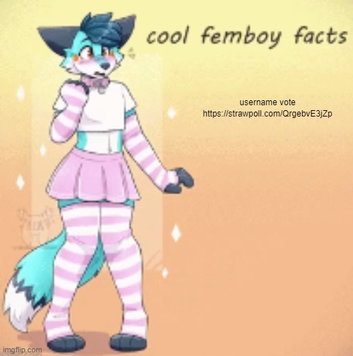 cool femboy facts | username vote
https://strawpoll.com/QrgebvE3jZp | image tagged in cool femboy facts | made w/ Imgflip meme maker