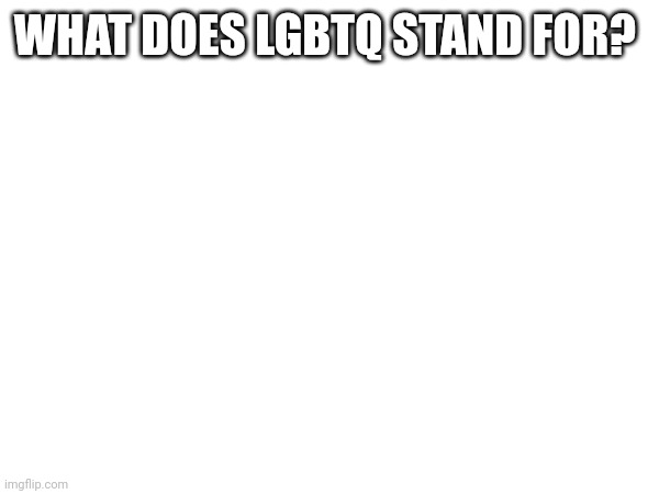 (SF note: Lesbian, Gay, Bisexual, Trans, Queer) | WHAT DOES LGBTQ STAND FOR? | made w/ Imgflip meme maker