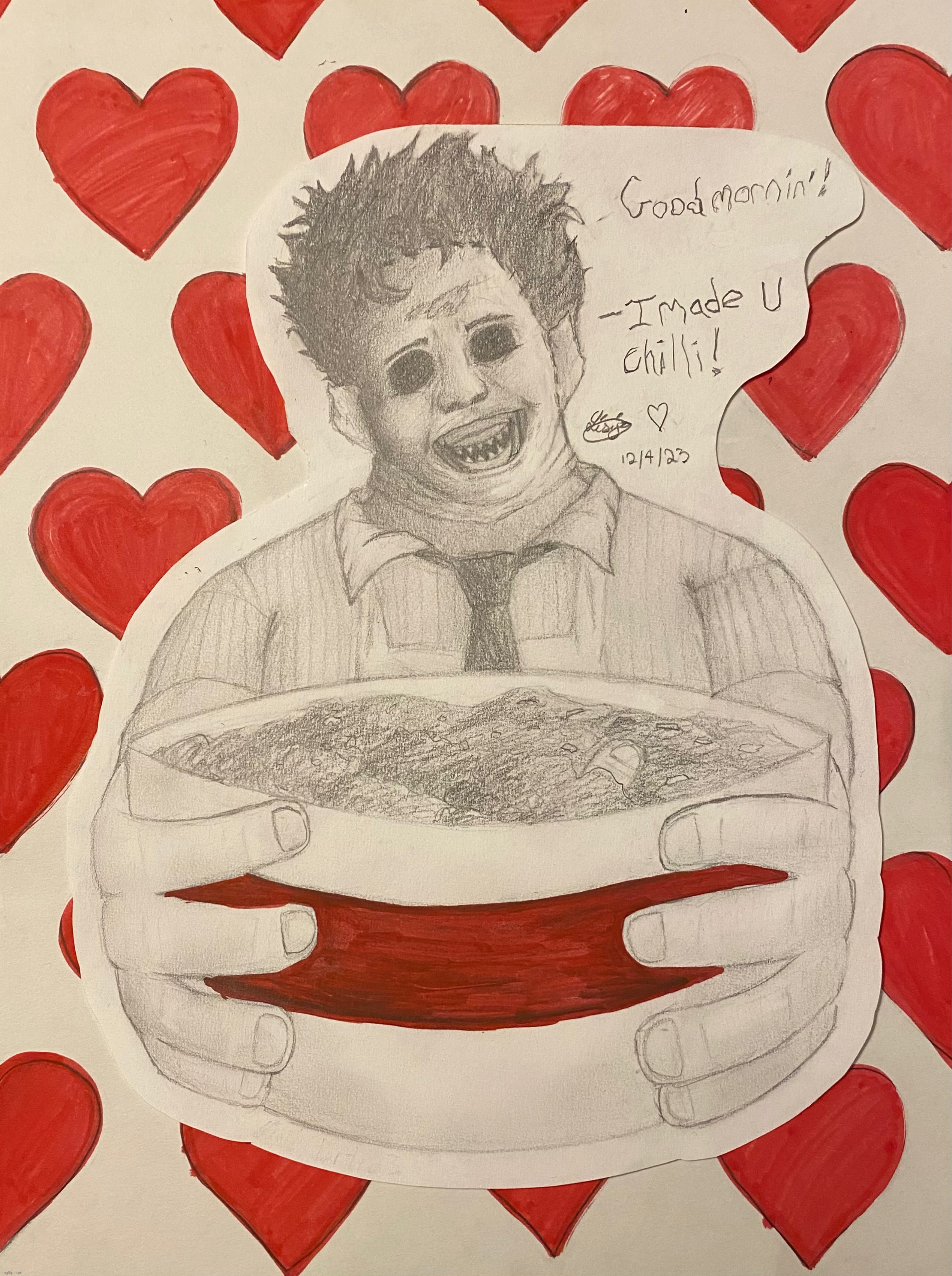 Bubba drawing for my dad | image tagged in drawing,texas chainsaw massacre,bubba | made w/ Imgflip meme maker