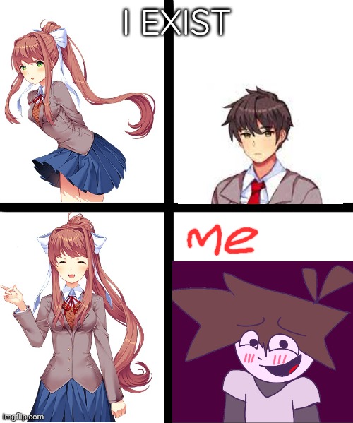 call me a simp if you dare | I EXIST | image tagged in monika drake meme,simp,certified bruh moment | made w/ Imgflip meme maker
