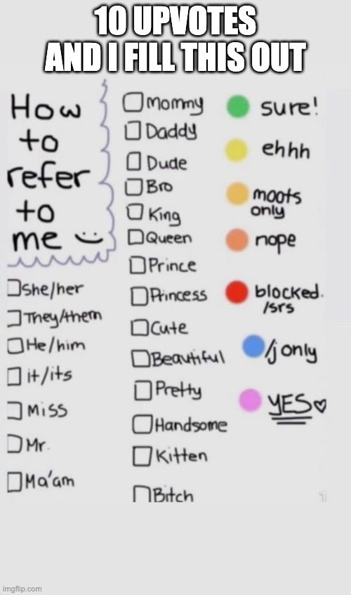 How To Refer To Me :) | 10 UPVOTES AND I FILL THIS OUT | image tagged in how to refer to me | made w/ Imgflip meme maker